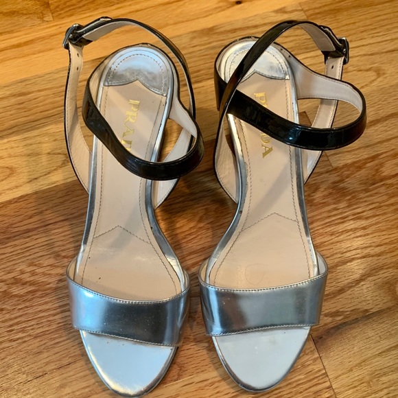 Prada Patent Leather Wedges - Picture 1 of 5
